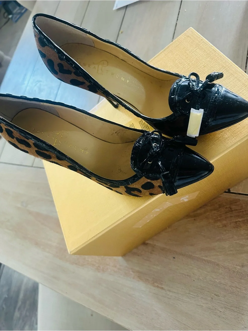 Nordstrom Leopard-Print Pointed Toe Heels with Black Tassel Trim